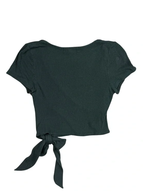 Project Social T x Urban Outfitters Ribbed Wrap Tie Crop Top Teal Green Small - Picture 4 of 9